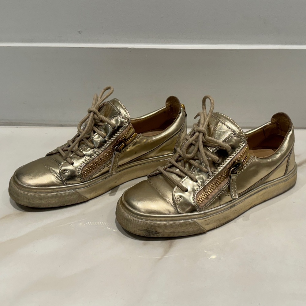 Giuseppe Zanotti Gold Women's Sneakers Size 37